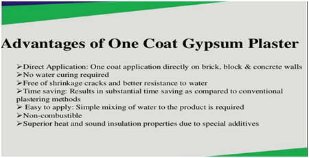 Advantages of one coat gypsum plaster