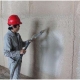 Plastering construction with gypsum mortar